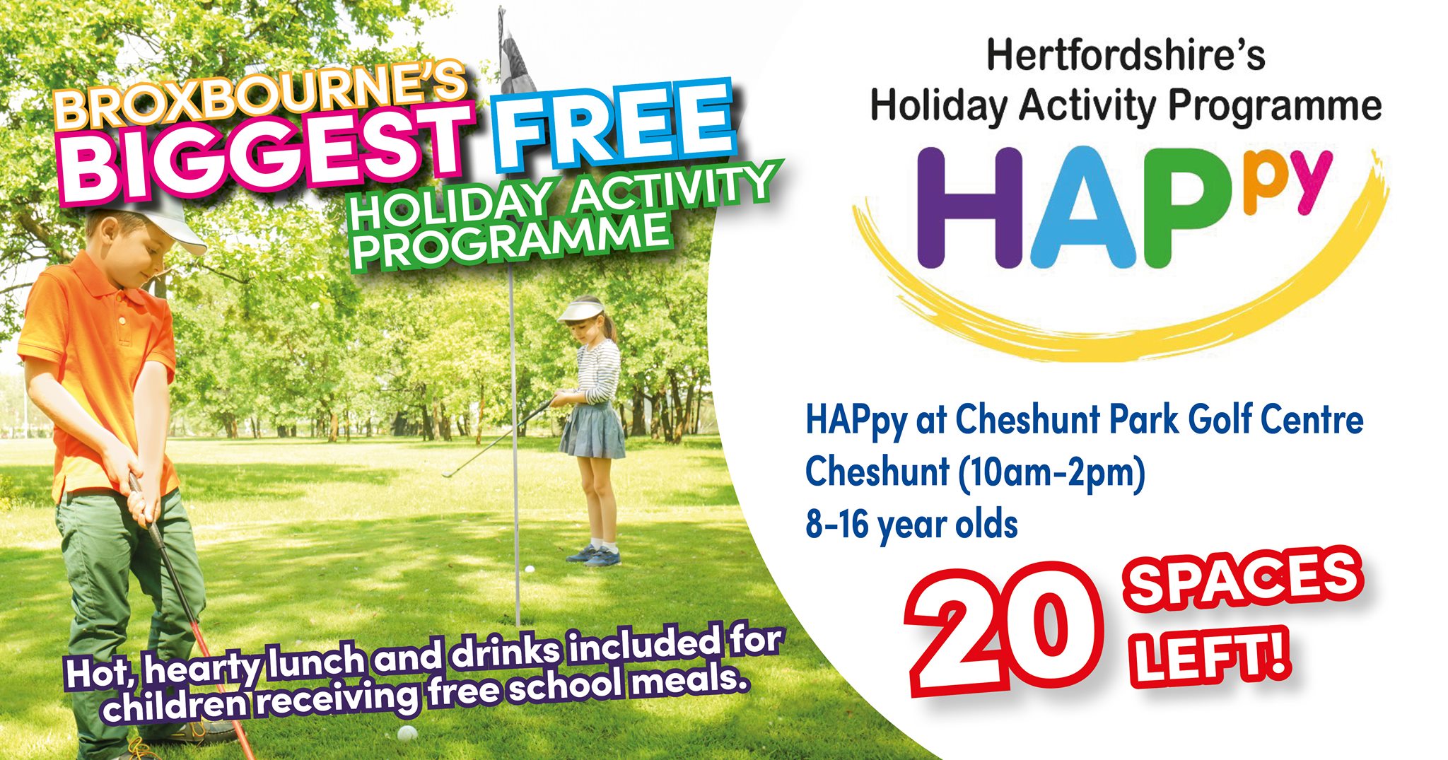 Broxbourne Council: The HAPpy programme is open to children and young people aged 5 to 16 in receipt of free school meals