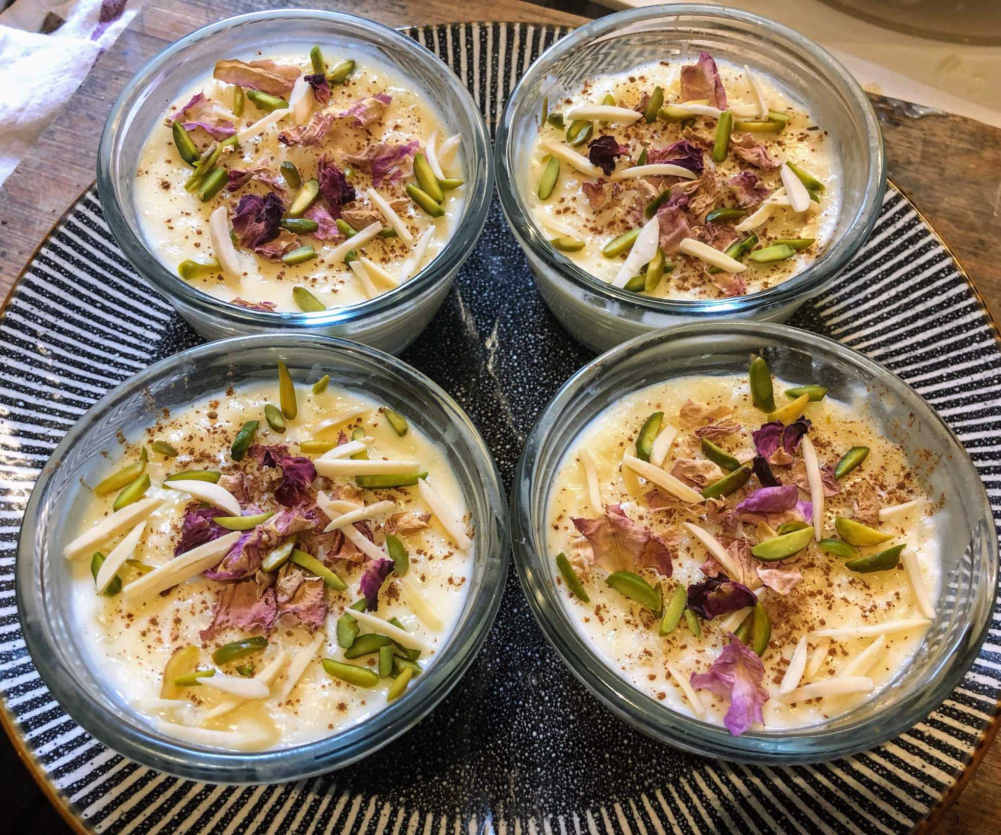 UK Cypriot celebrity Chef Loulla Astin cooking Rice Pudding