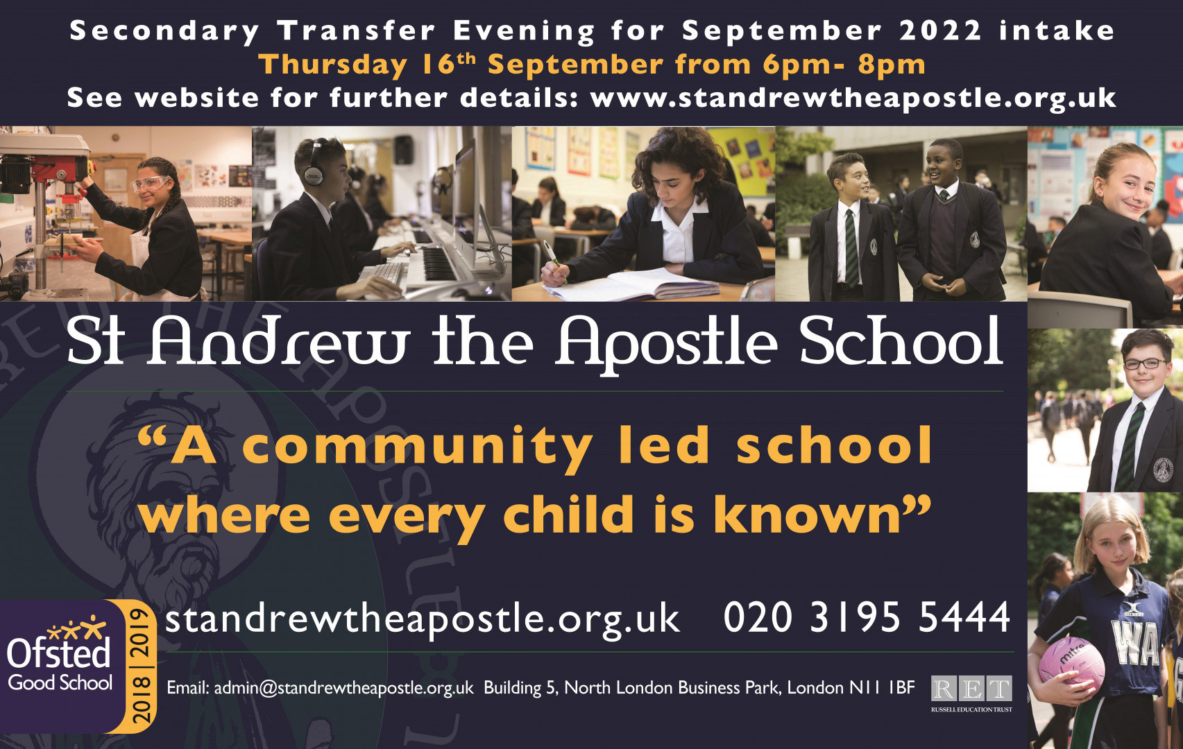 St Andrew the Apostle School Secondary Transfer Evening