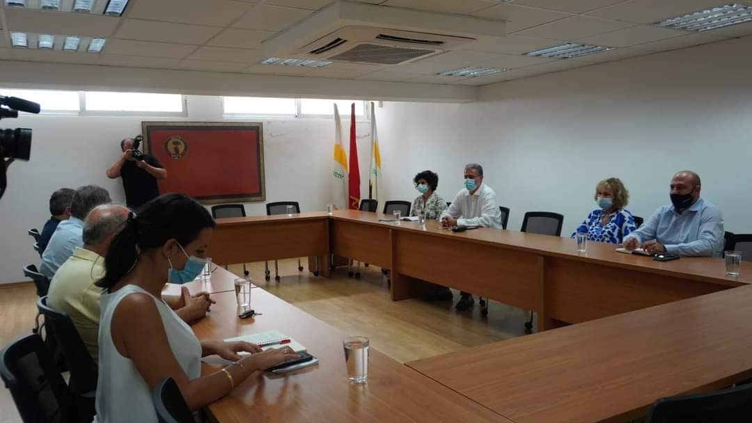 General Secretary of AKEL Stefanos Stefanou meeting with the Famagusta Refugee Movement