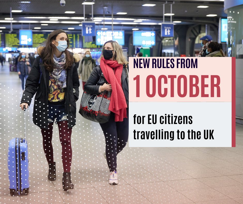 Dont forget New rules enter into force for EU citizens travelling to the UK
