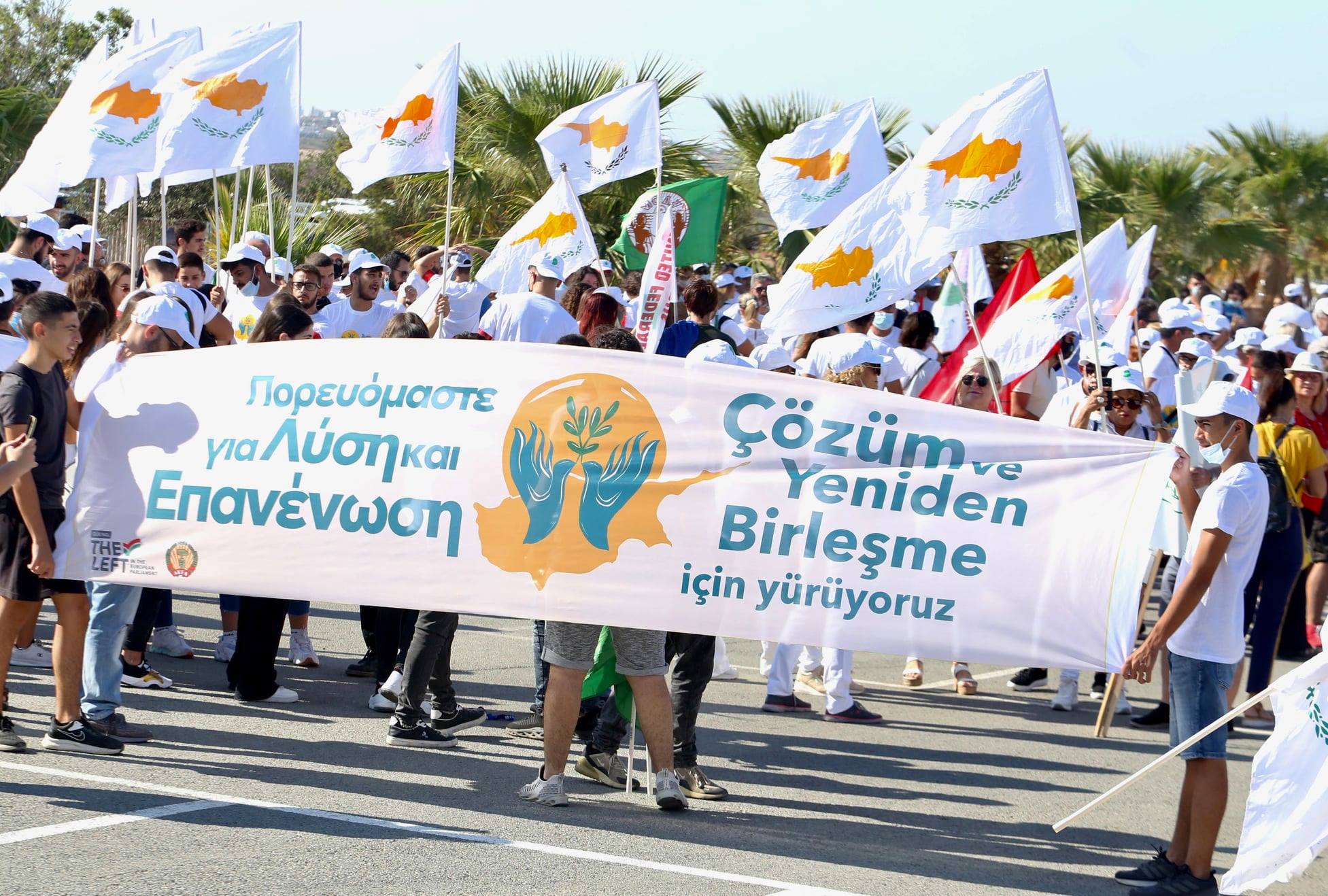 Thousands march for Cypriot reunification in defiance of Turkish occupation