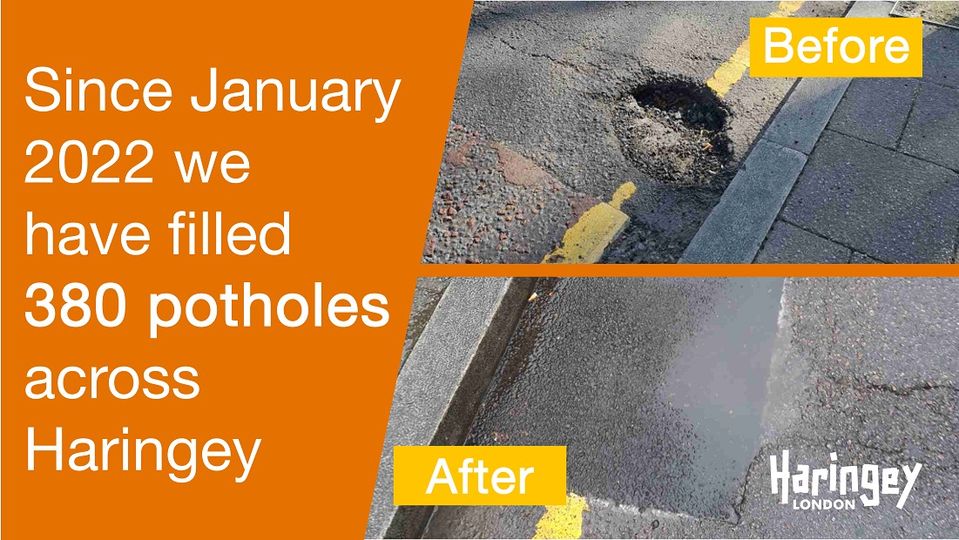 Haringey investing £4.7m to improve their roads and pavements, and have already filled 380 potholes to help make their roads safer and easier to use.