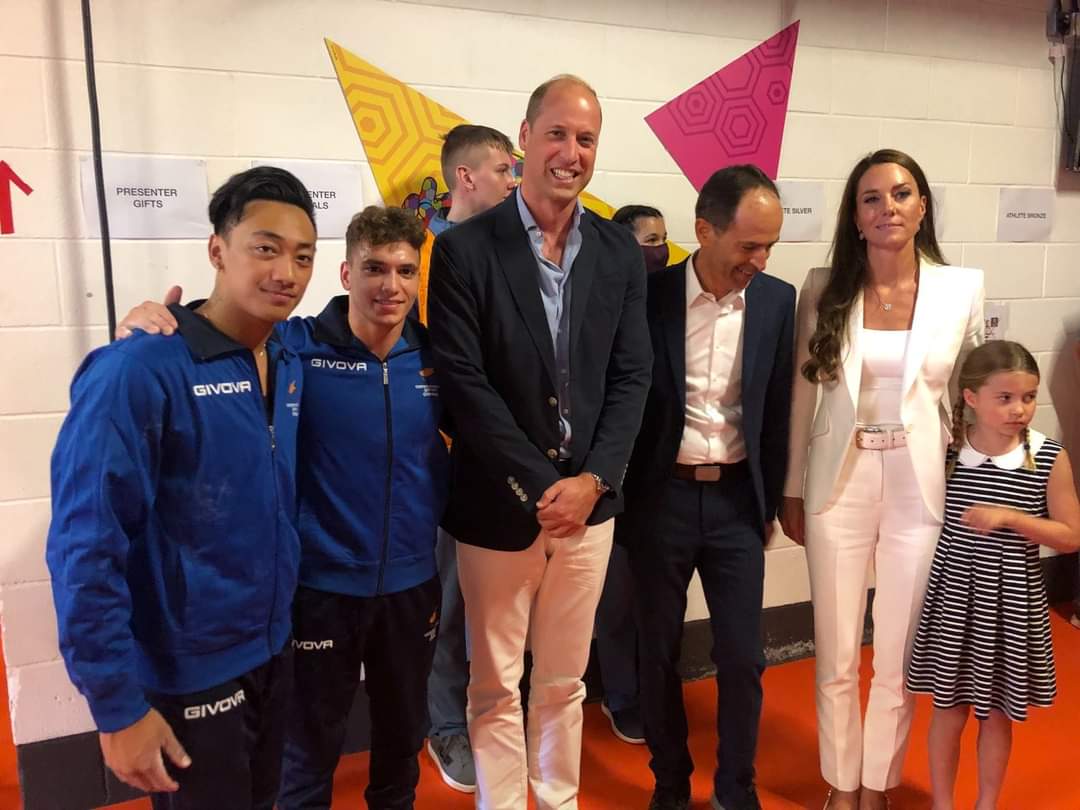 Prince William visits the Cyprus Gymnastics team at the Commonwealth