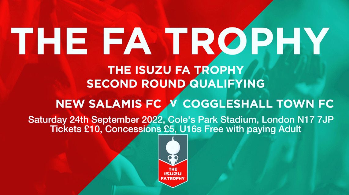 New Salamis at home to Coggeshall FC in the FA Trophy