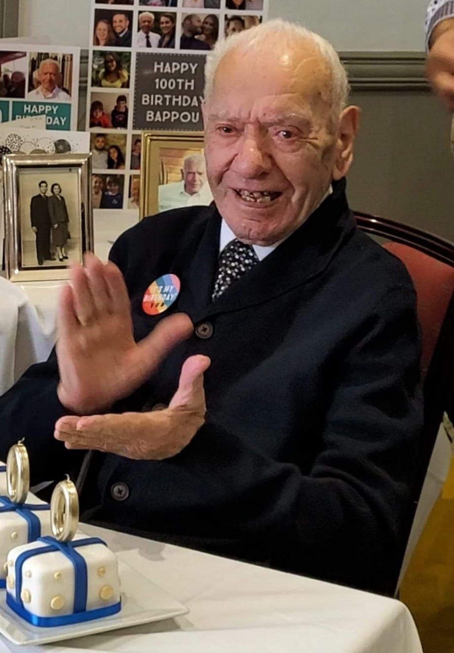 CONGRATULATIONS TO UK CYPRIOT ANASTASSIS LEVENTIS GEORGIOU WHO CELEBRATED HIS 100TH BIRTHDAY