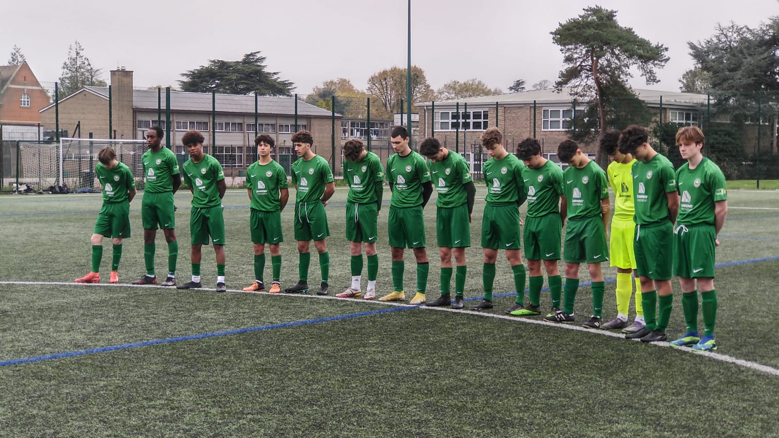 Omonia Youth FC teams pay their respects on Remembrance Sunday