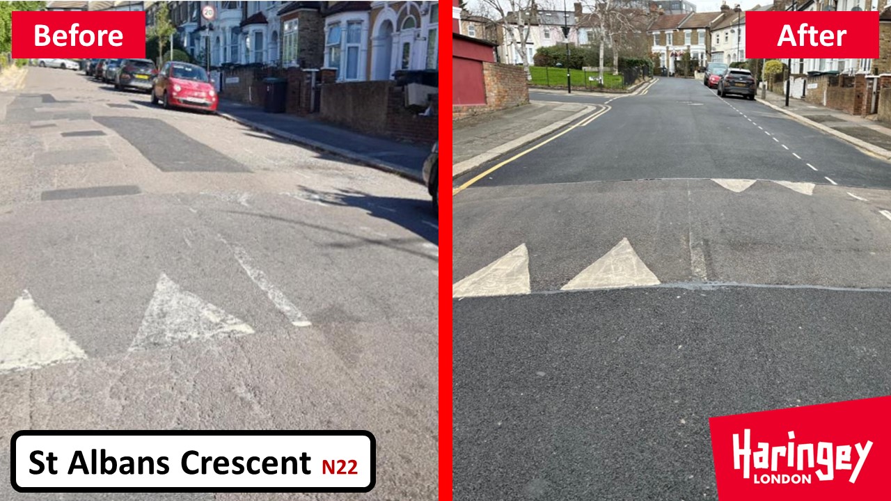 Haringey have resurfaced St Albans Crescent, N22