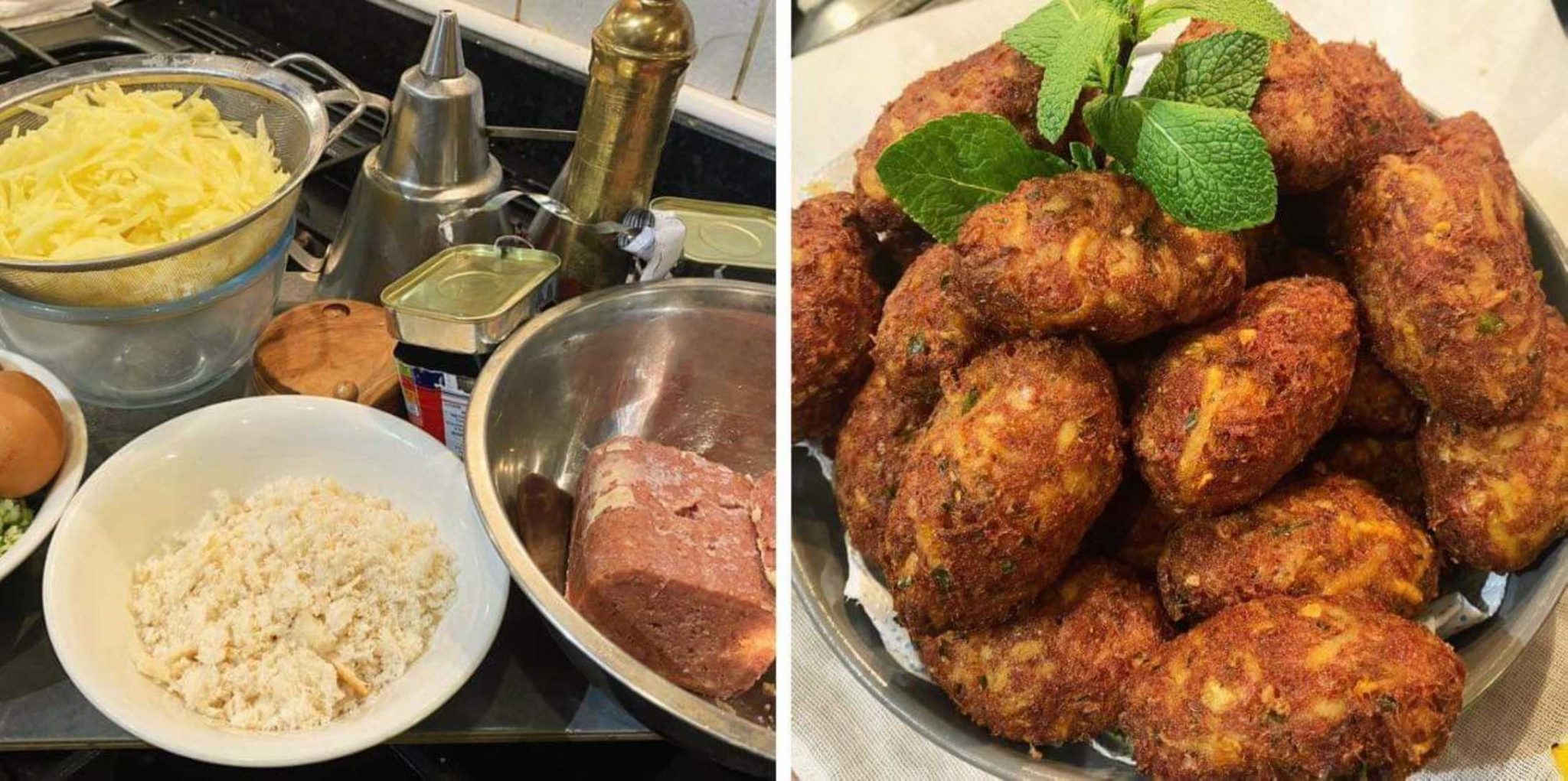 UK Cypriot Chef Loulla Astin cooks Corned Beef meatballs Parikiaki
