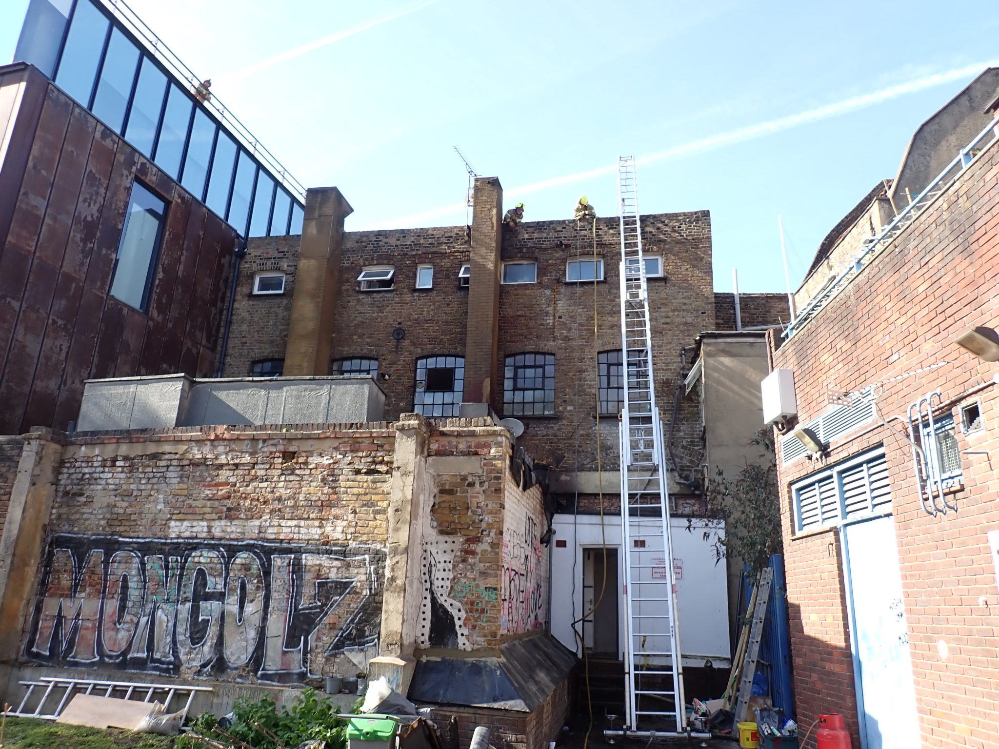 Roof fire at Shoreditch