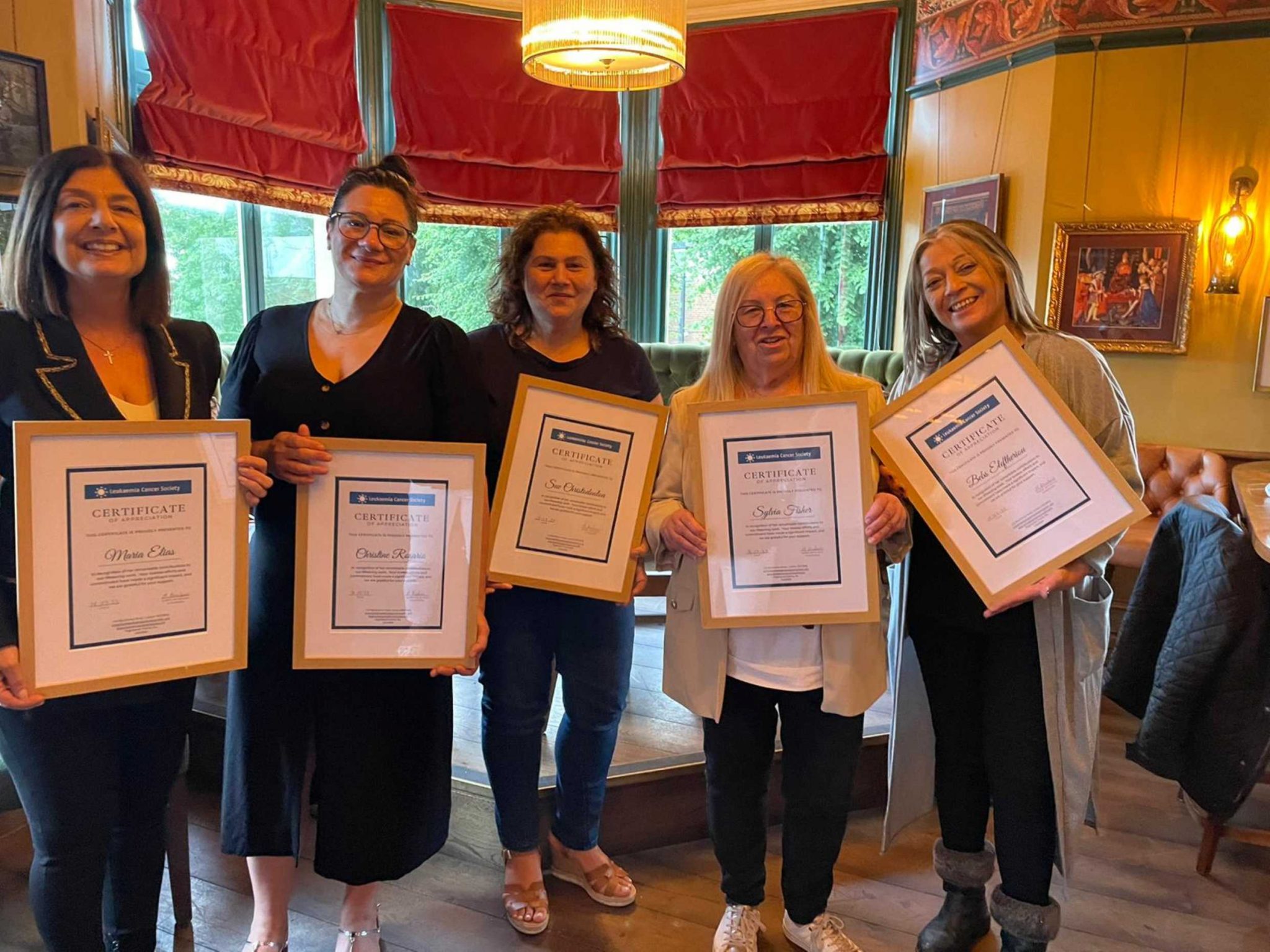Leukaemia Cancer Society thanks group of fundraising volunteers for their support