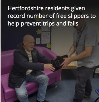 Hertfordshire residents given record number of free slippers to help prevent trips and falls