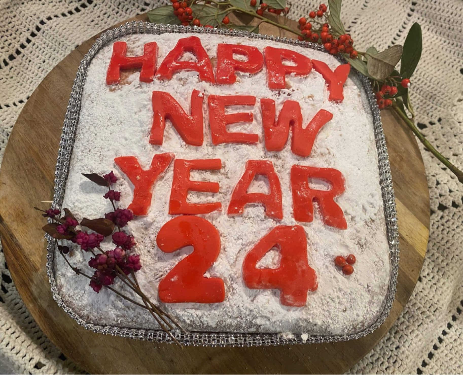Making Vasilopita (New Year’s cake)