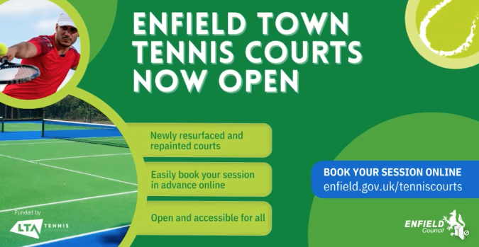 Enfield Town tennis courts now open