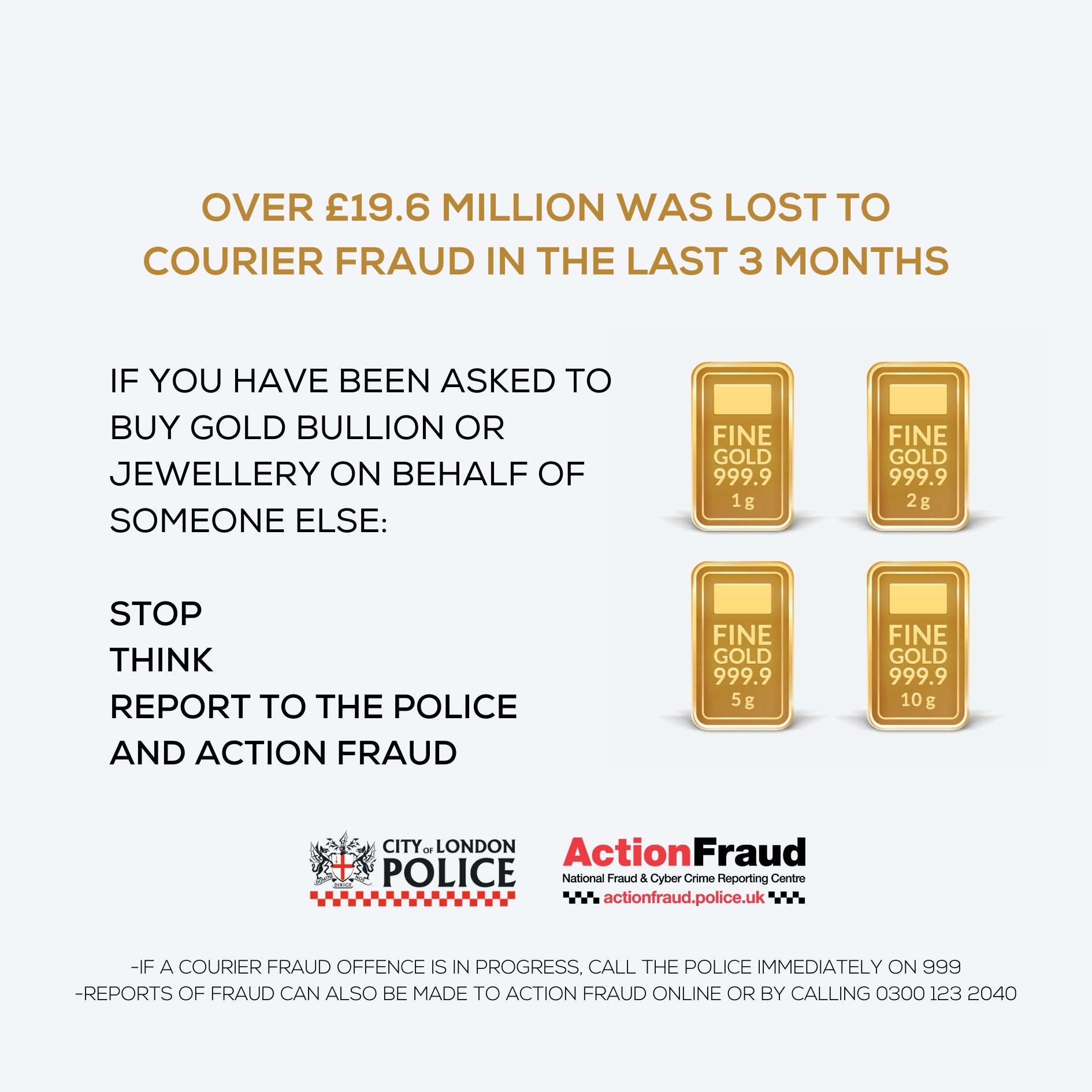 Courier fraud warning after victims lose more than £19.6 million in three months