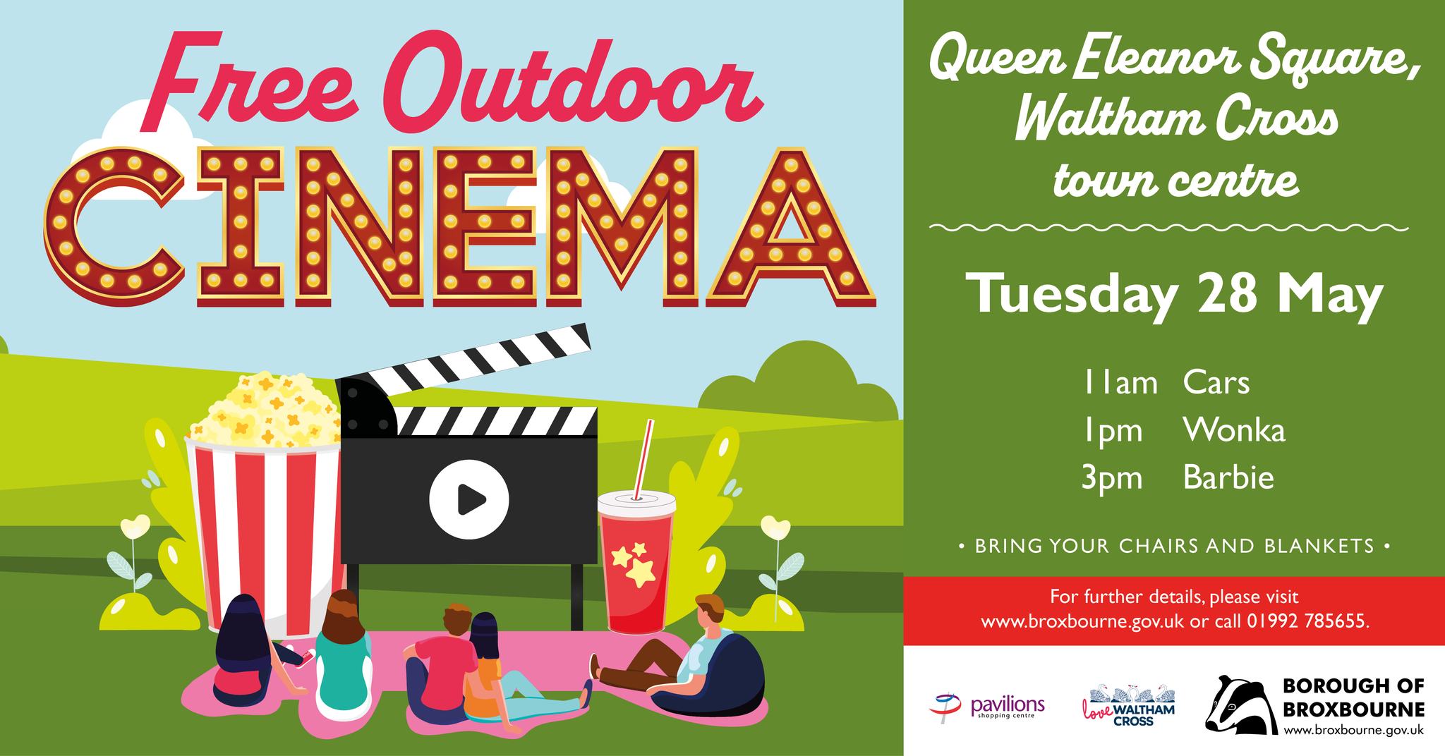 The FREE Outdoor Cinema is returning to Waltham Cross this month