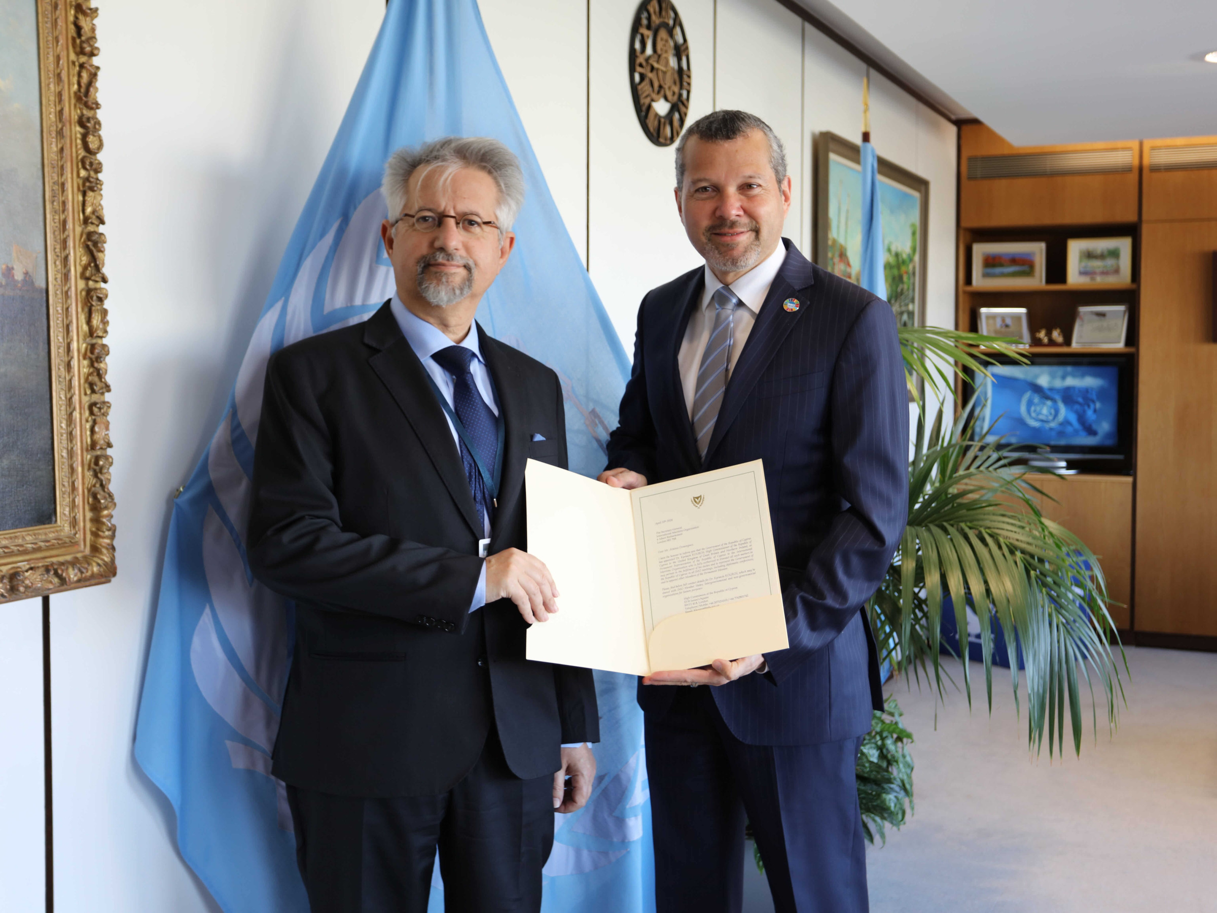The Permanent Representative of the Republic of Cyprus to the IMO presents his credentials