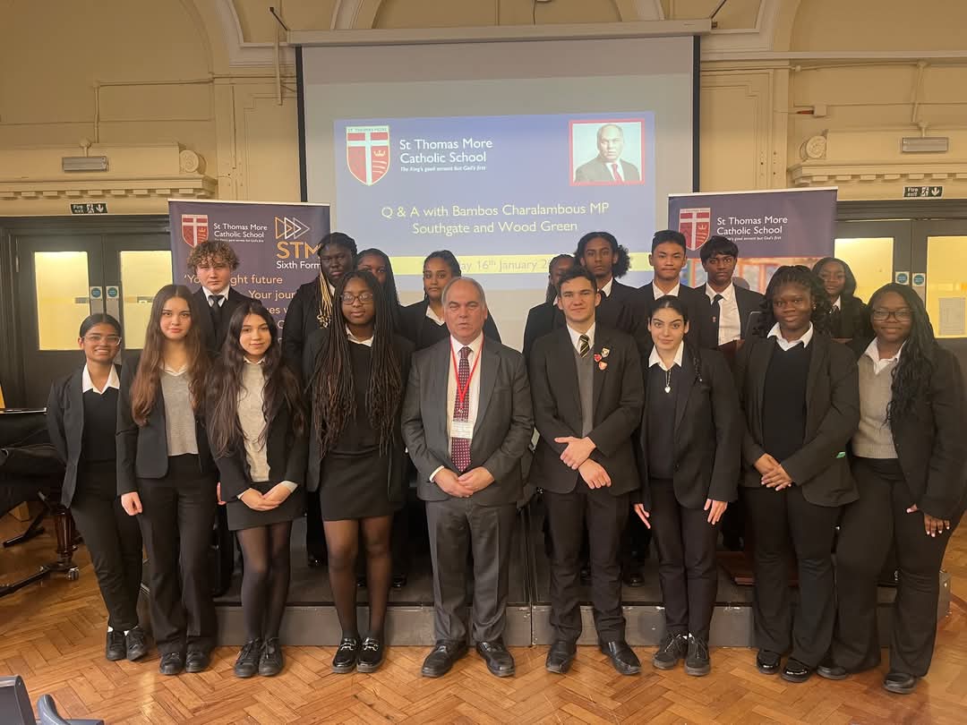 Bambos Charalambous MP visits St Thomas More School