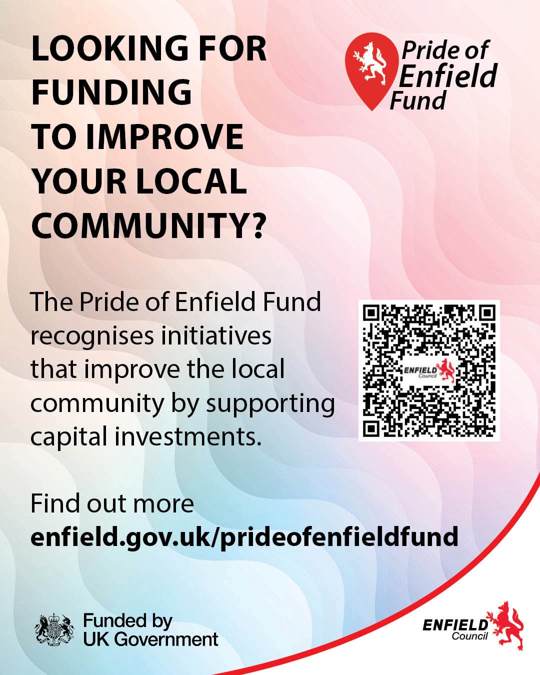 Calling all local groups and charities: the Pride of Enfield Fund is open for submissions!