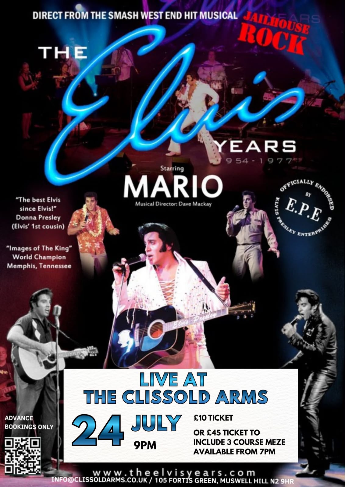 The Elvis years with Mario live at Clissold Arms