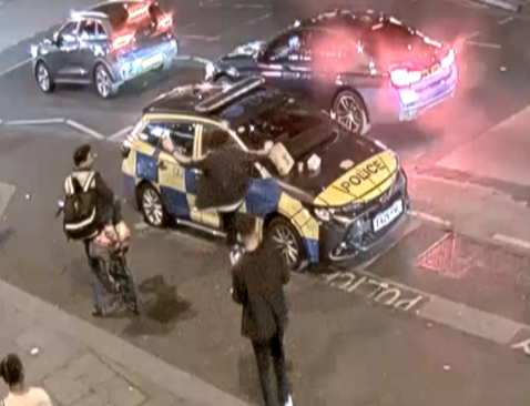 Man who damaged police car directly outside police station sentenced